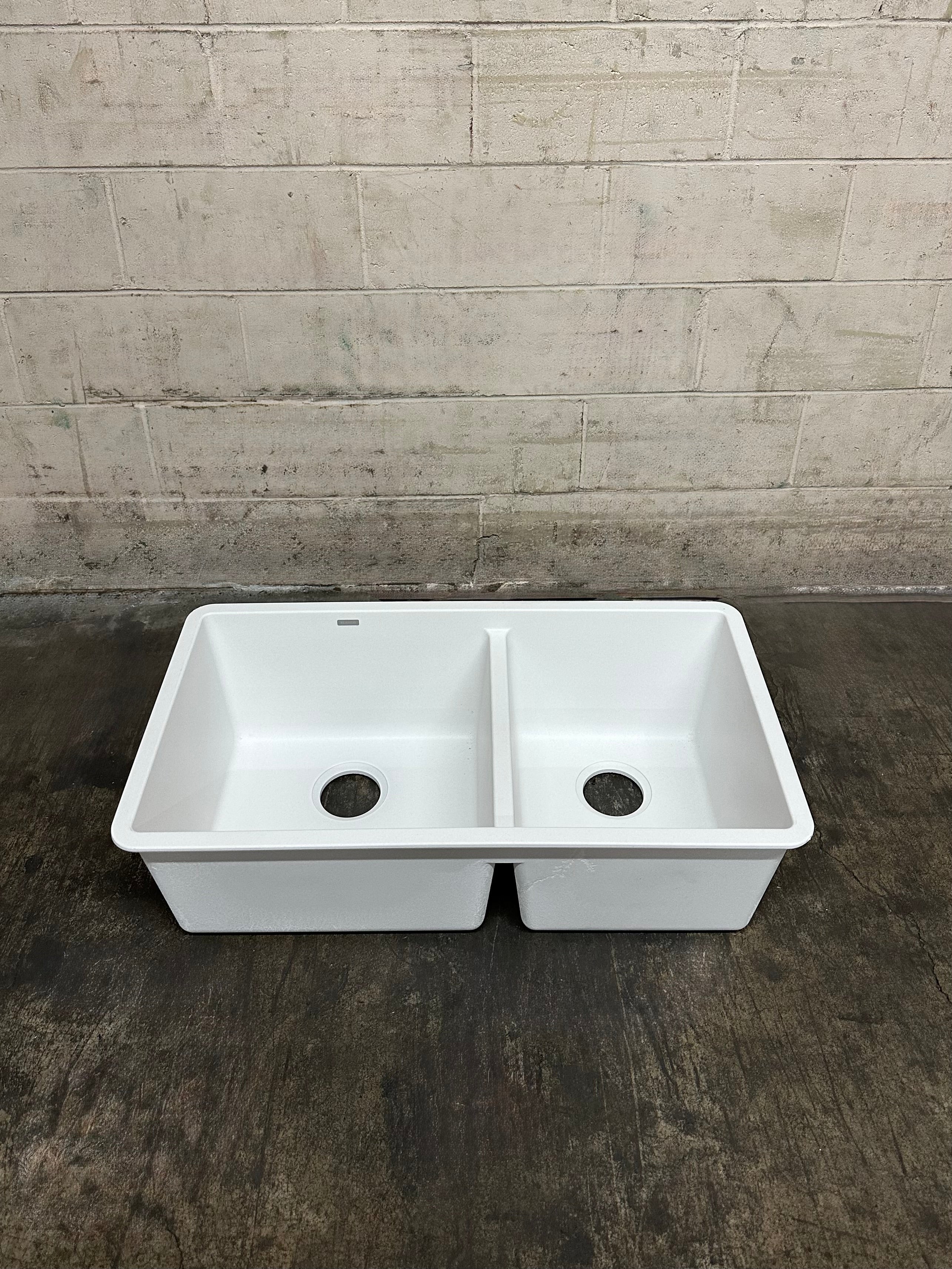Évier de cuisine Precis U 1.75, 33 po blanc mat