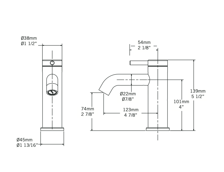 Robinet de lavabo, Inox