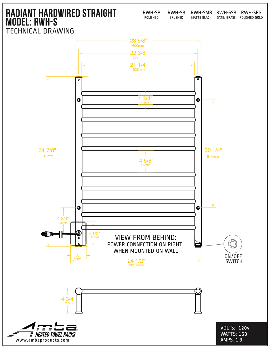 Fiche technique chauffe serviette chrome 