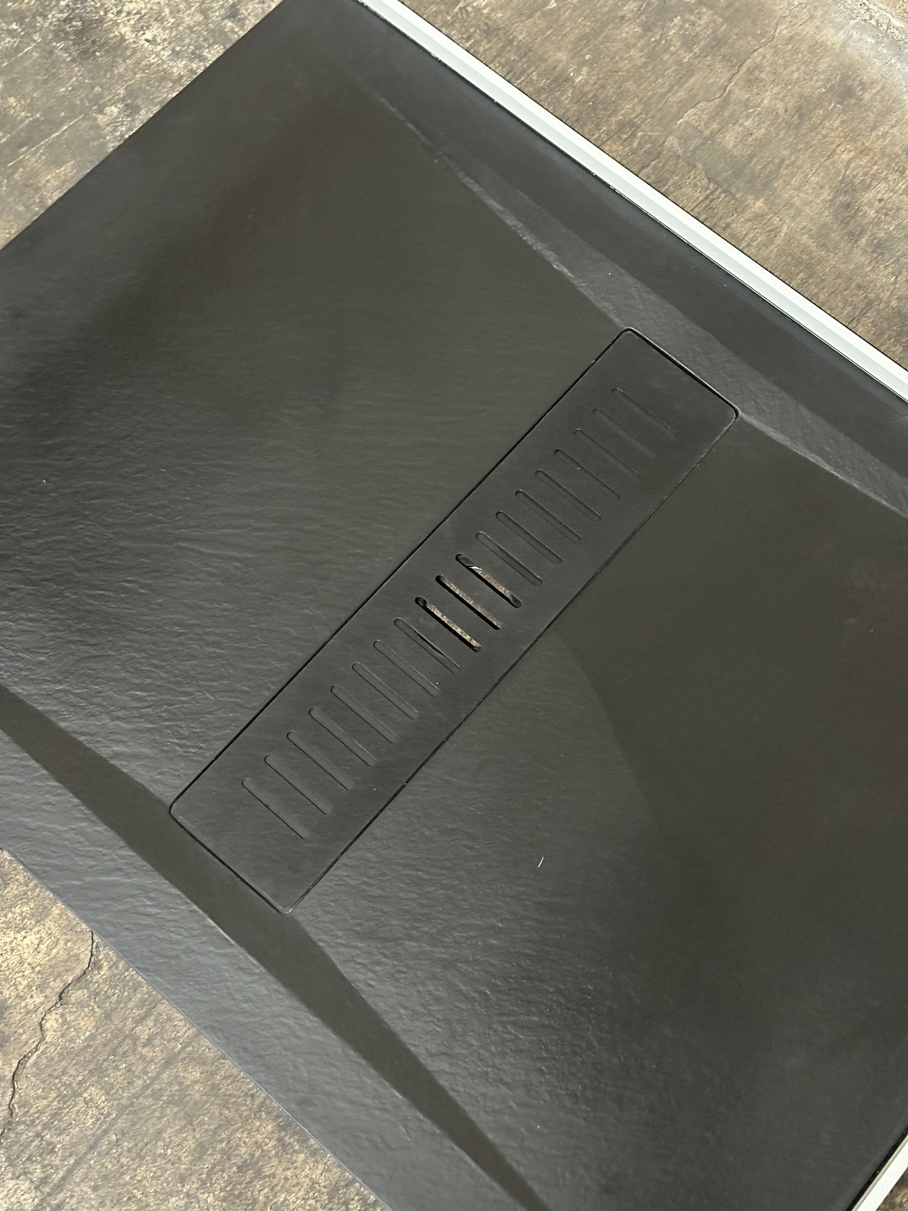 Base de douche en composite, noir mat