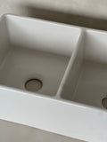 Évier de cuisine en fonte blanc lustré Nantuket T-FCFS33-DBL
