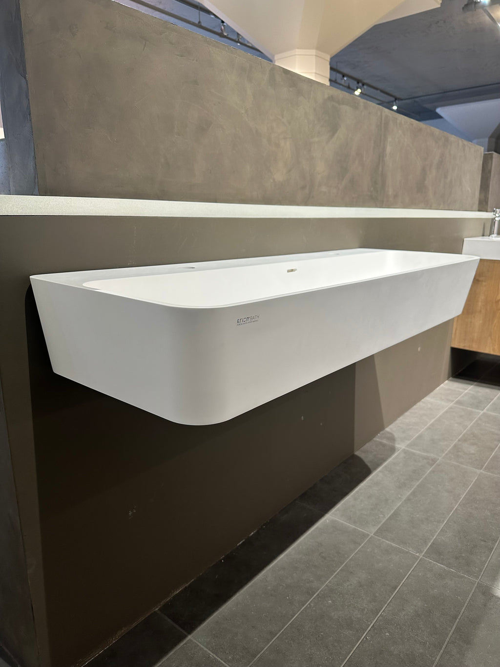 Lavabo double mural blanc