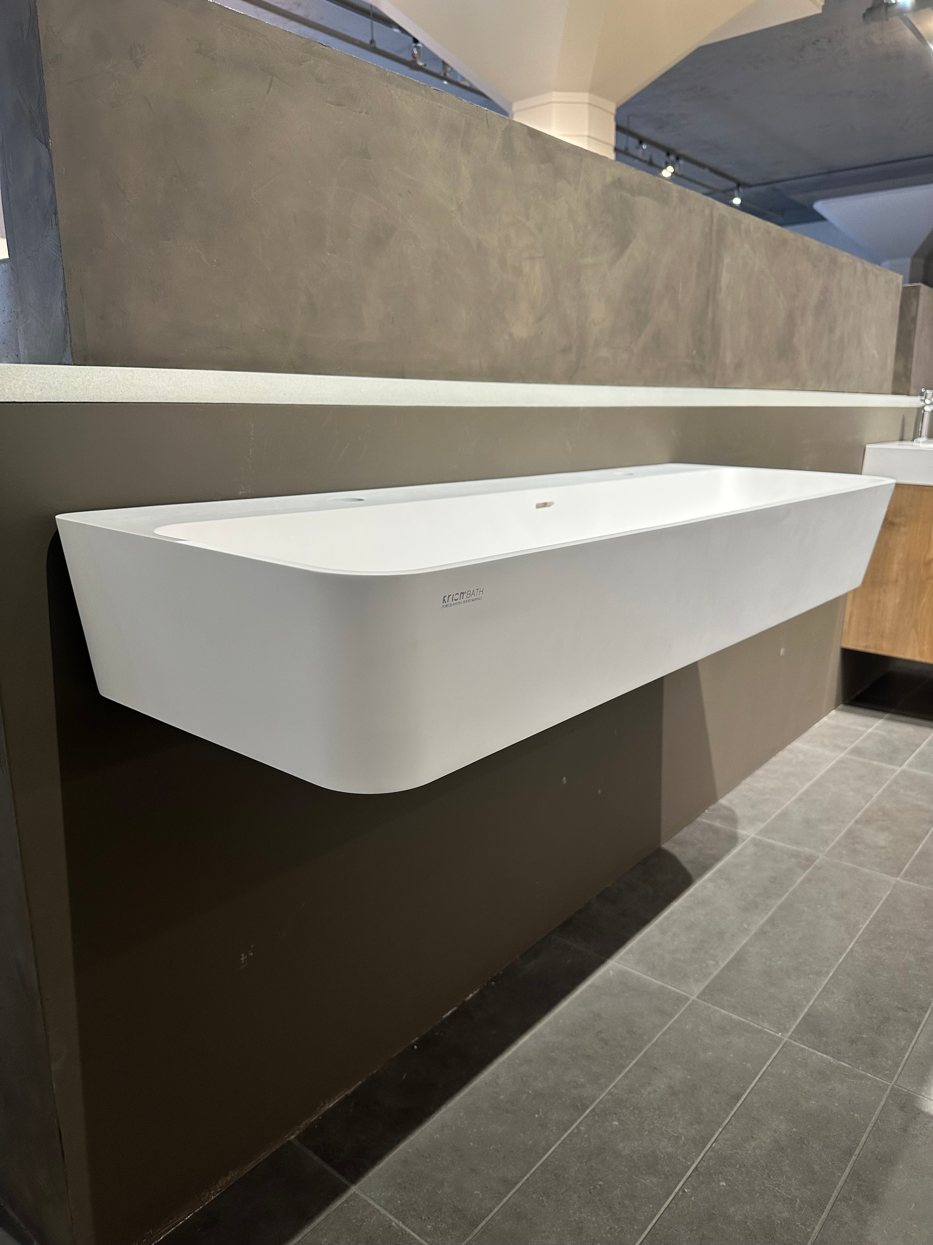 Lavabo double mural blanc