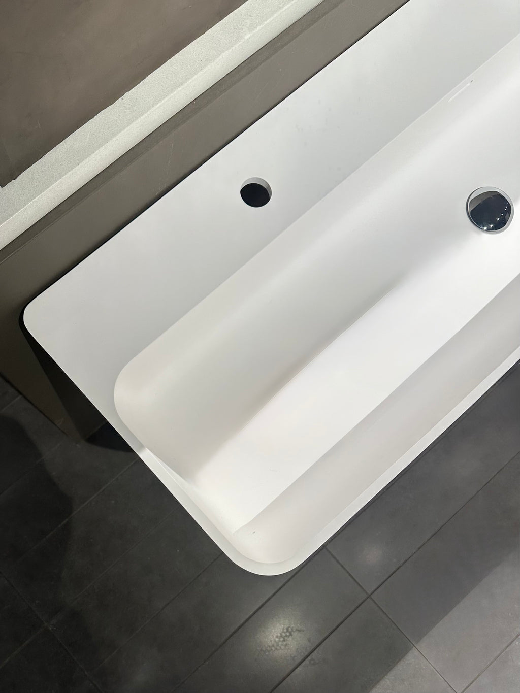 Lavabo double mural blanc