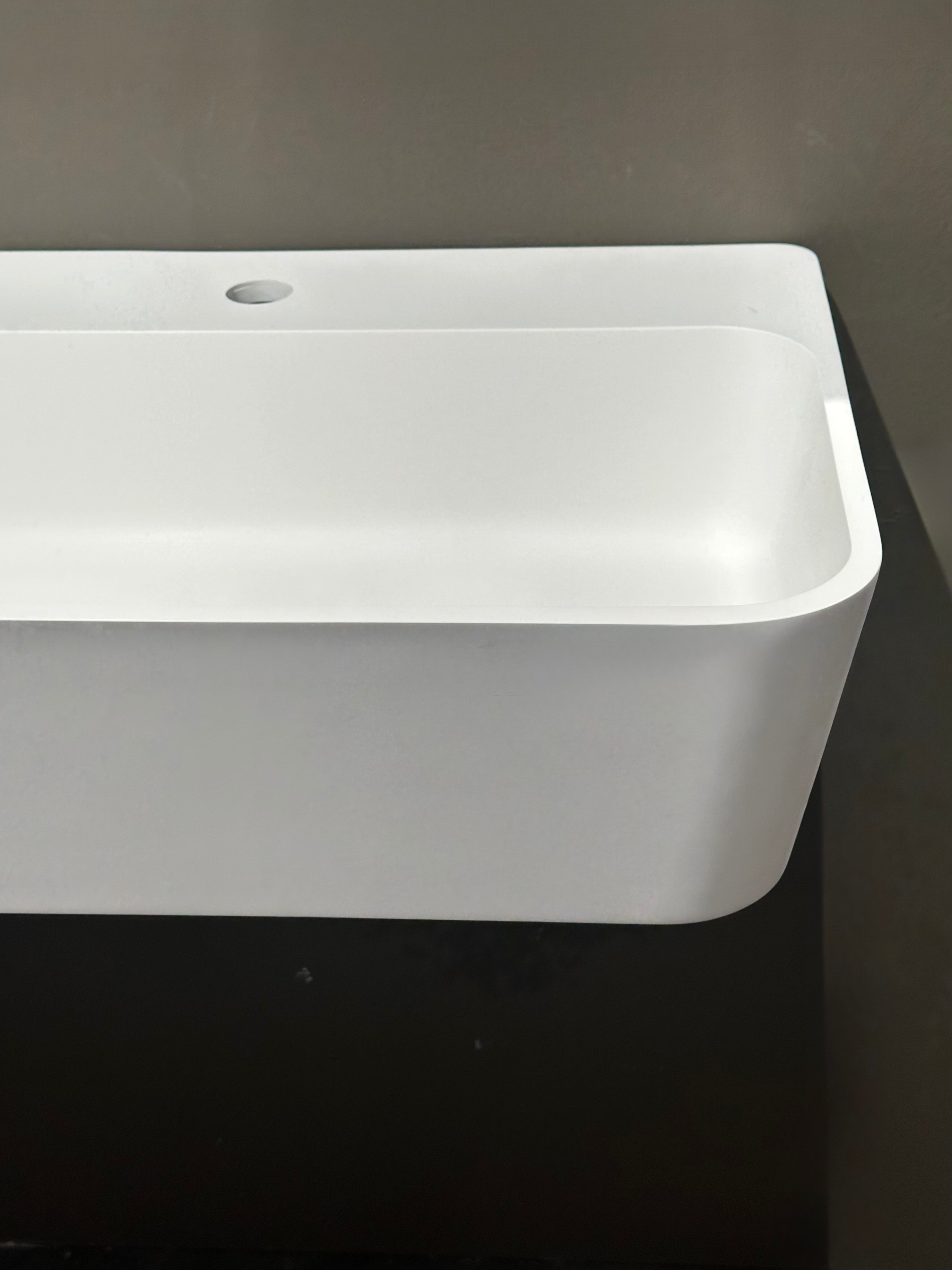 Lavabo double mural blanc