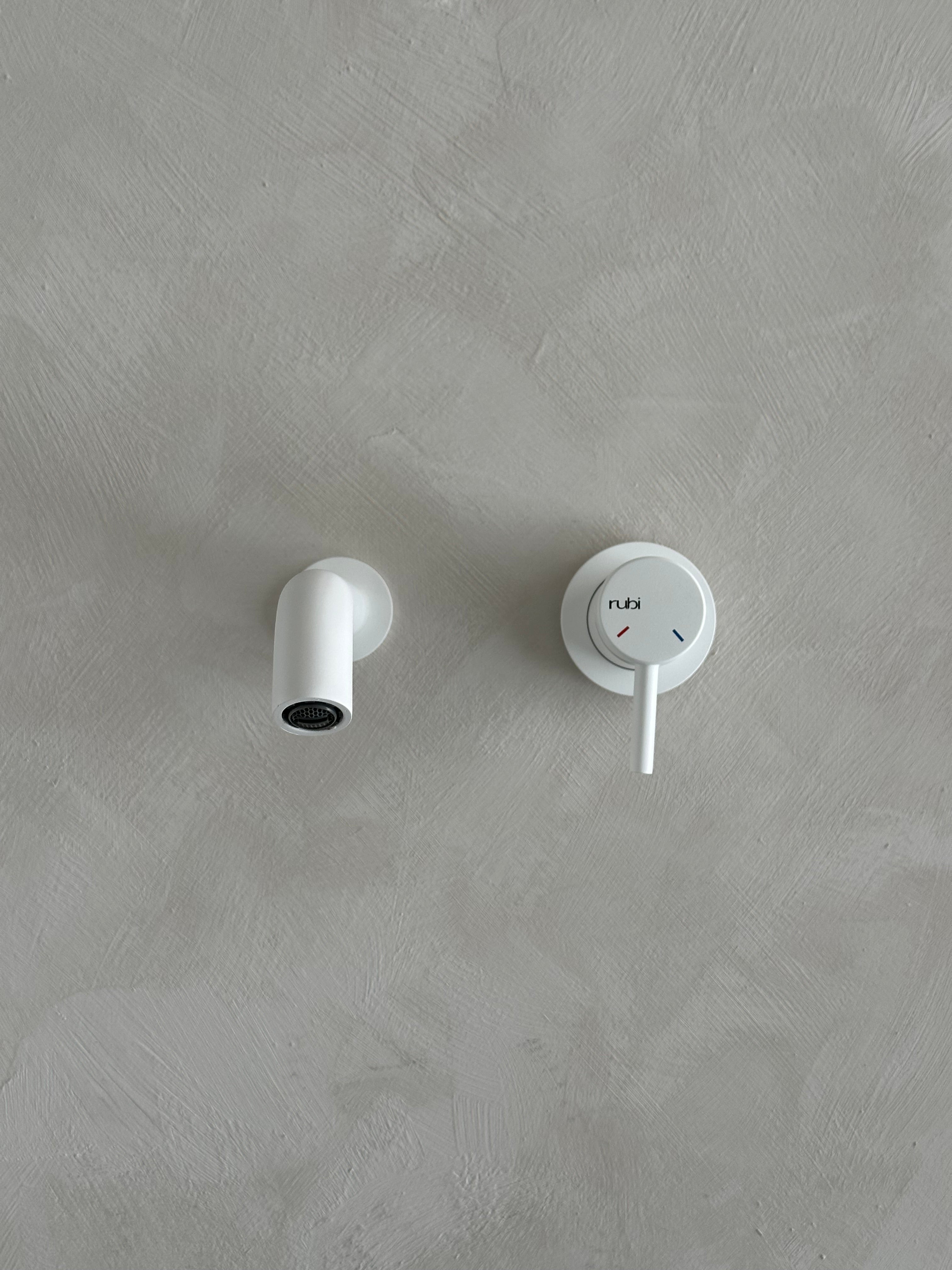 Robinet de lavabo mural, Blanc mat